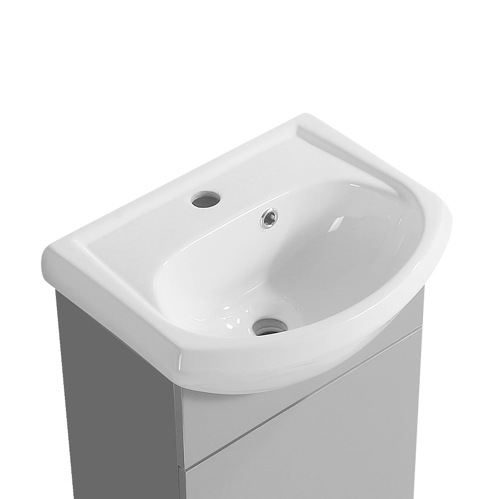 18-inch mini bathroom cabinet with ceramic sink Grey