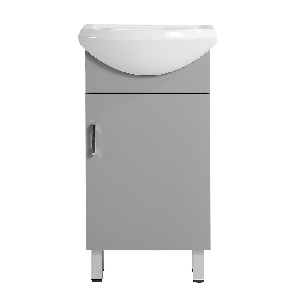 18-inch mini bathroom cabinet with ceramic sink Grey